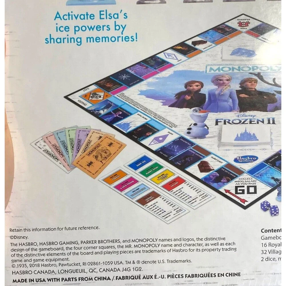 MONOPOLY Disney Frozen 2 Edition - Play Monopoly With Elsa - New Factory Sealed!